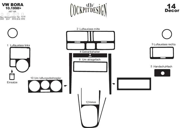 Car Interior Tuning for Volkswagen Bora 1998-2004 - image 5