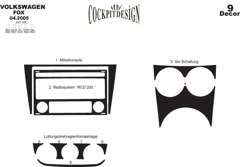 Dashboard Trim Covers for Volkswagen Fox 2003-2021 - image 1