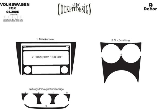 Dashboard Trim Covers for Volkswagen Fox 2003-2021 - image 1