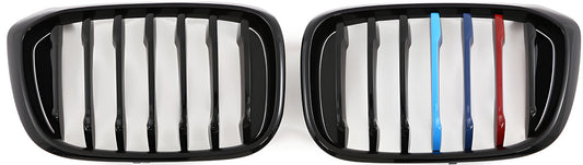 Kidney Grilles 1 Bar (2018-2021, M-Color) for BMW X3 G01 2018- - image 2