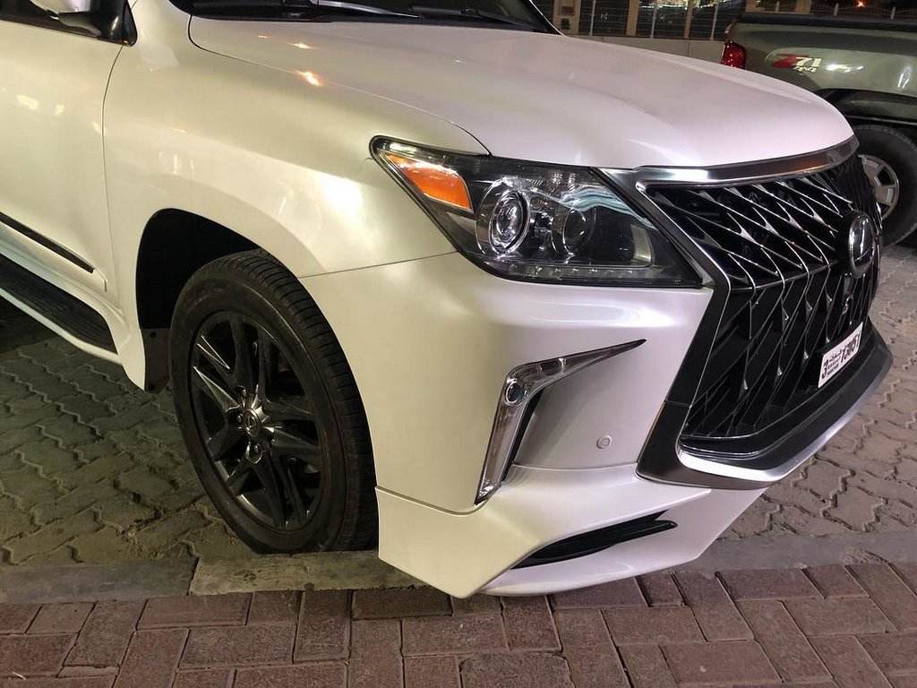 Front bumper for 2008-2015 in the style of restyling (for painting) for Lexus LX570/450d - Reelken Auto