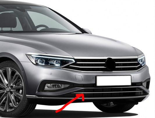 Upper bumper trim strip (2019+, 1 pc, stainless steel) for Volkswagen Passat B8 2015-2023 - image 1
