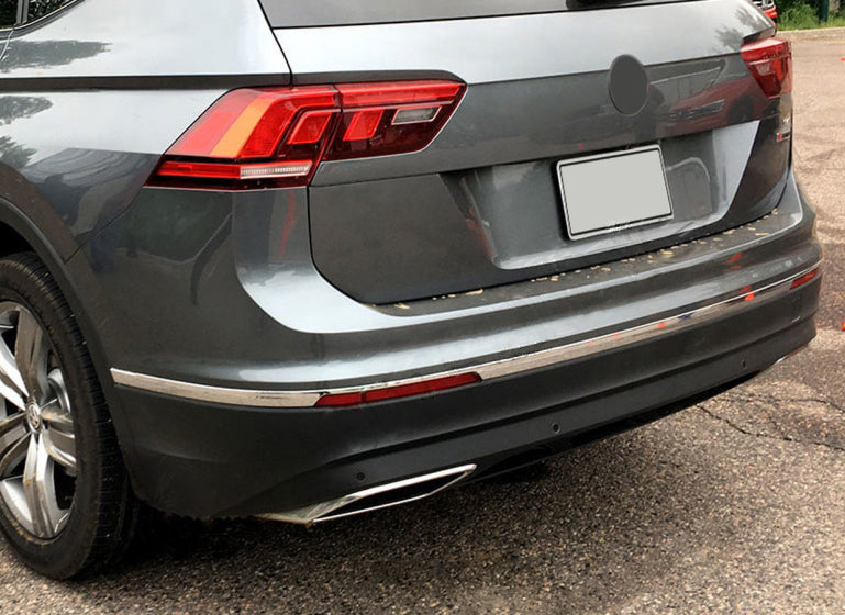 Stainless Steel Rear Bumper End Trim 2016-2020 (3 pcs) for Volkswagen Tiguan 2016-2023 - image 1