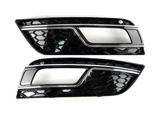 RS-Style fog light grilles (2012-2015, 2 pcs, Black) for Audi A4 B8 2007-2015 - image 2