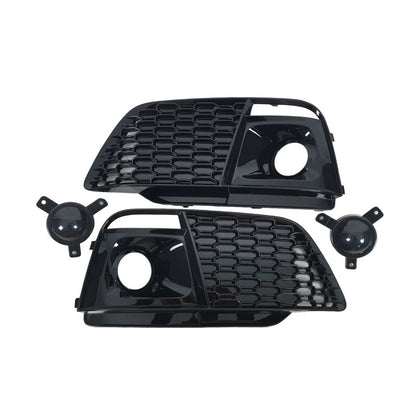 Fog Light Grilles with Fog Lamp RS-Style (Sport, 2017-2020, 2 pcs, Black) for Audi Q5 2017-2025 - image 1