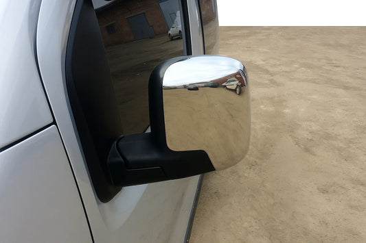 Mirror Covers Caps (2 pcs, Stainless Steel) for Peugeot Bipper 2008-2017 - image 1