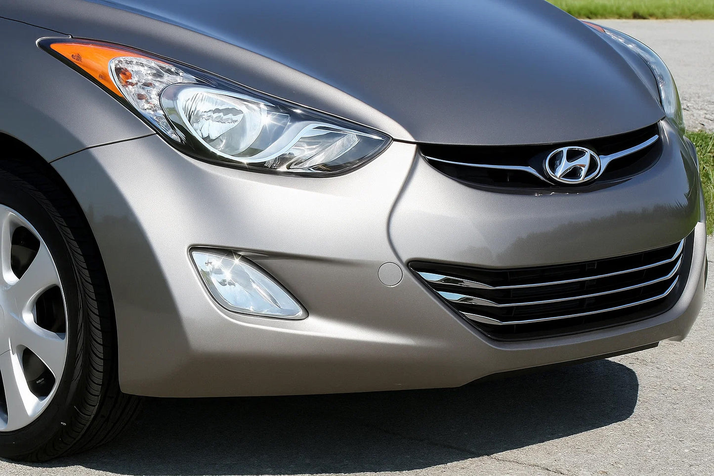 Grille Covers (3 pcs, Stainless Steel) for Hyundai Elantra (MD/UD) 2011-2015 - image 1