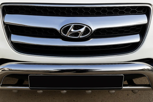 Chrome Grille Covers (2006-2010, 2 pcs, stainless steel) for Hyundai Santa Fe 2 2006-2012 - image 1