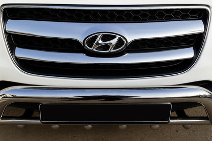 Chrome Grille Covers (2006-2010, 2 pcs, stainless steel) for Hyundai Santa Fe 2 2006-2012 - image 1