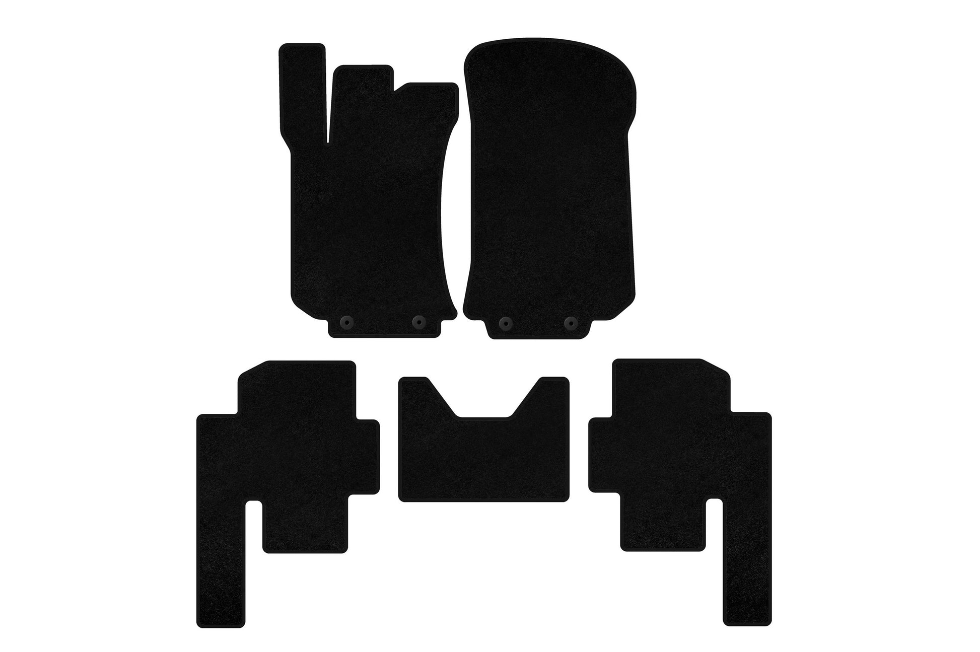 Deluxe Textile Floor Mats (2 Rows, Black) for Mercedes R-class W251 2005-2017 - image 1