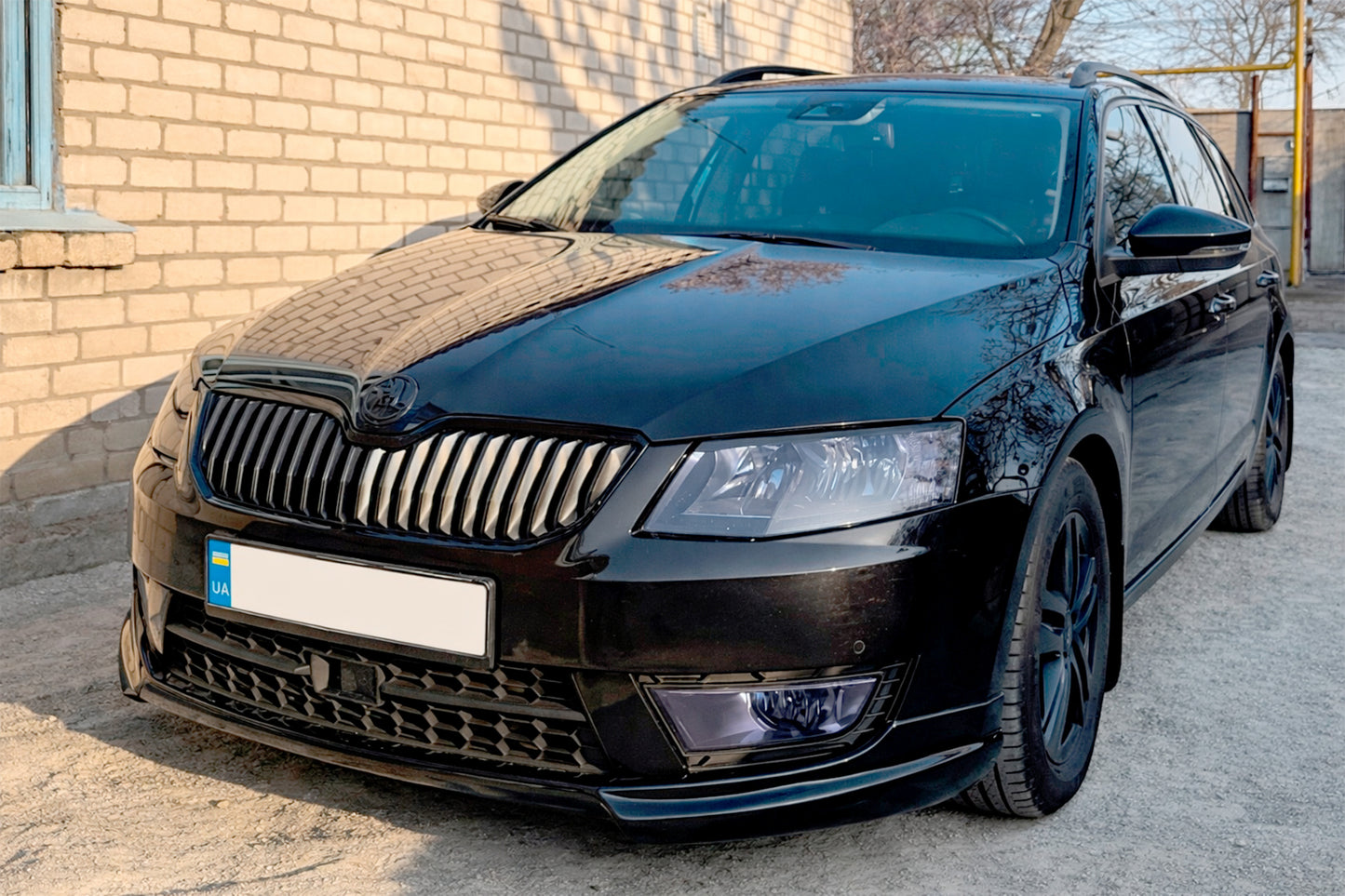 Front lip DPT V-1 (2013-2017, primed) for Skoda Octavia III A7 2013-2019 - image 1