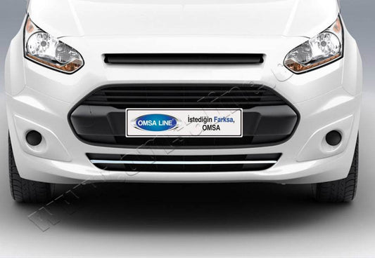 Lining on front bumper (1 piece, stainless steel) for Ford Connect 2014-2021 - Reelken Auto