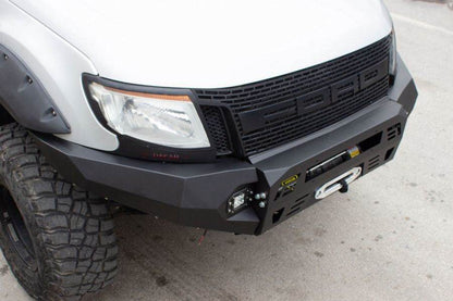 Front bumper Dakar Black without sensor, illuminated + Crankcase protection for Ford Ranger 2011-2022 - Reelken Auto