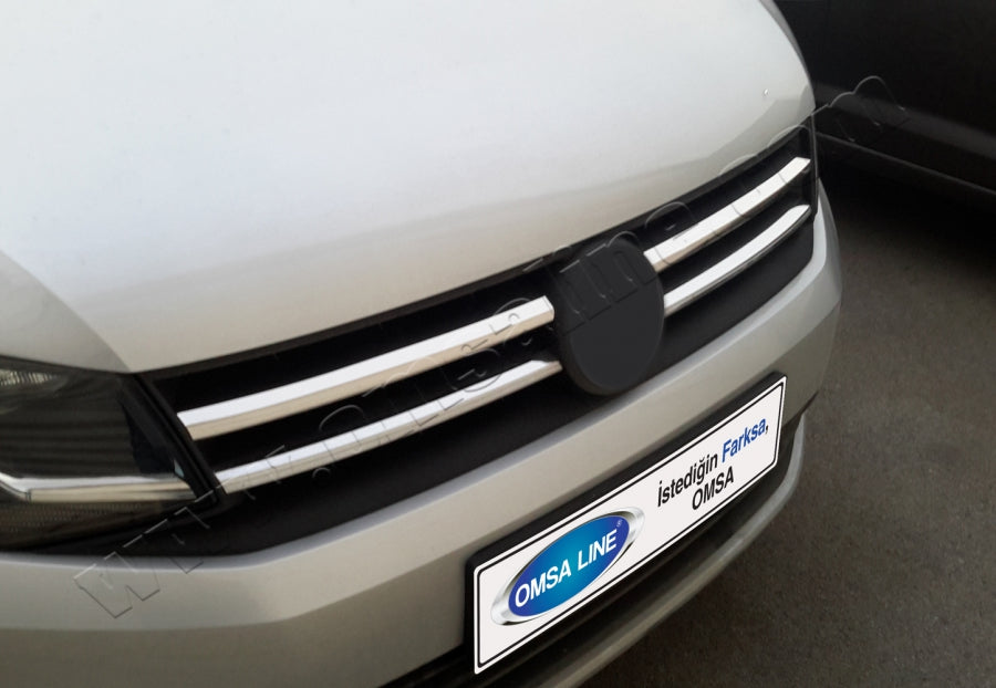 Lining on the grille (2 PCs, stainless steel) for Volkswagen Caddy 2015-2020 - image 11
