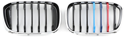 Kidney Grilles 1 Bar (2018-2021, M-Color with Chrome Trim) for BMW X3 G01 2018- - image 2