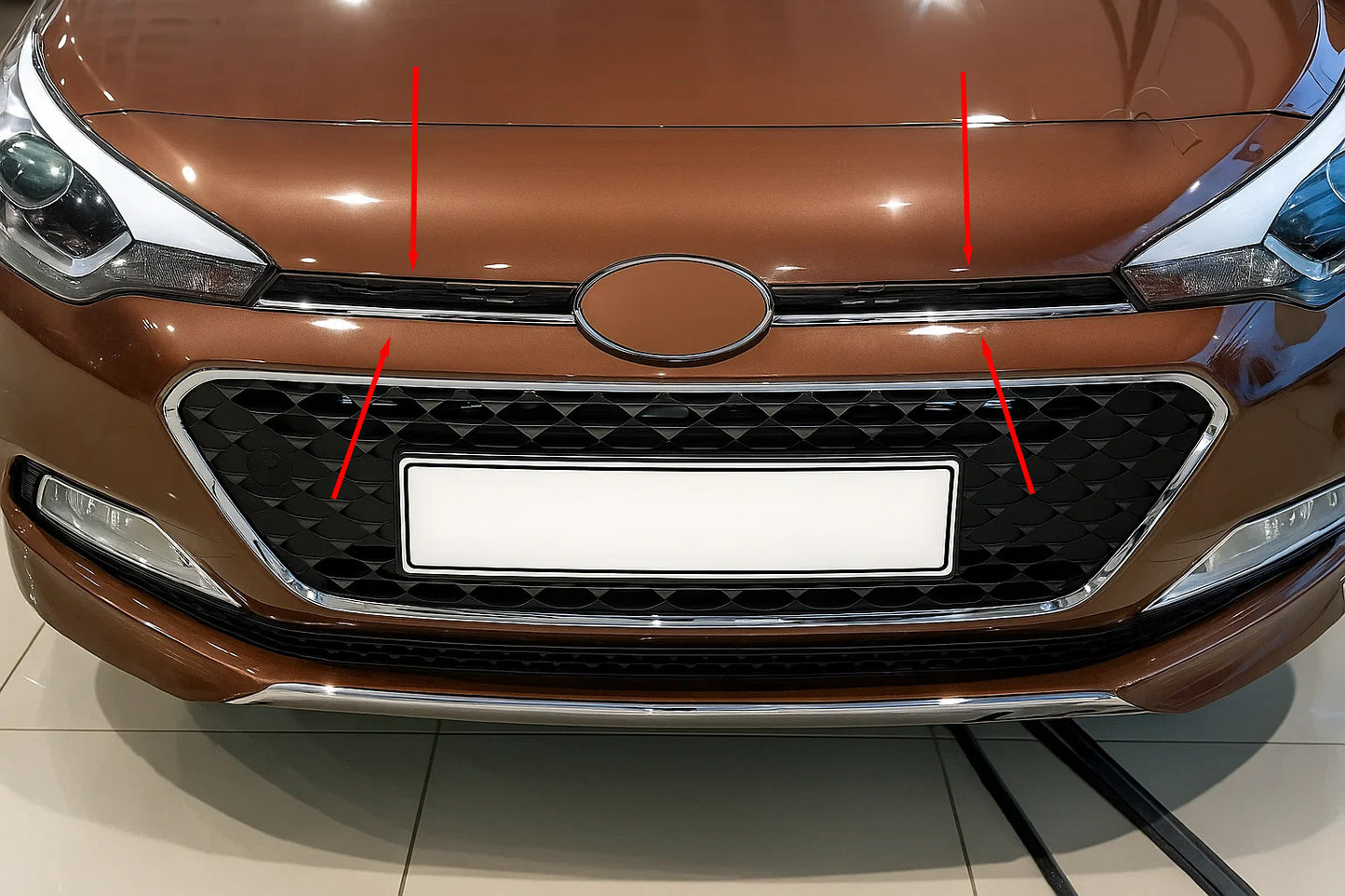 Grille Covers 2014-2018 (2 pcs, stainless steel) for Hyundai I-20 2014-2020 - image 1