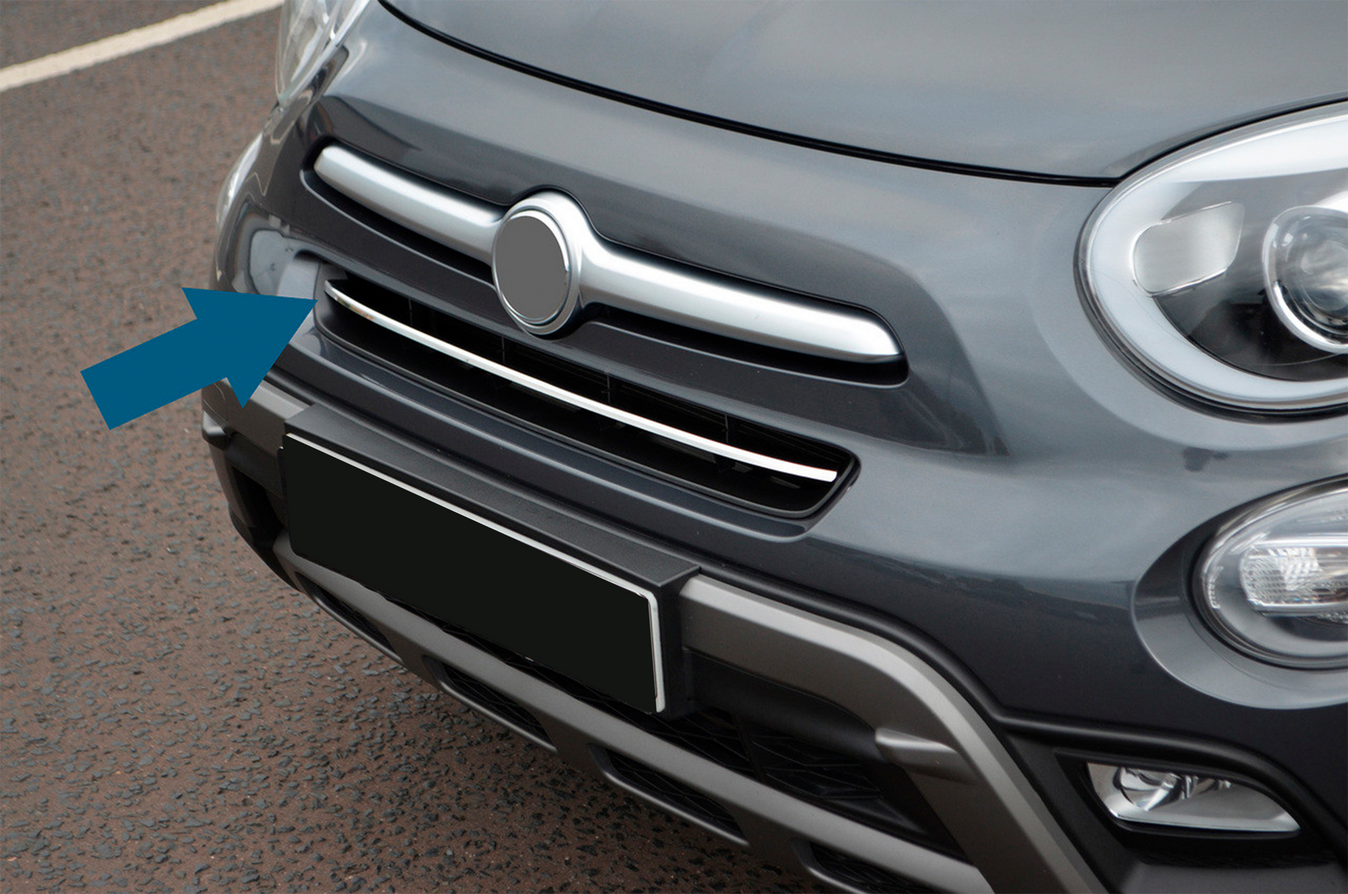 Stainless steel front bumper protector for Fiat 500X 2014-2024 - image 1