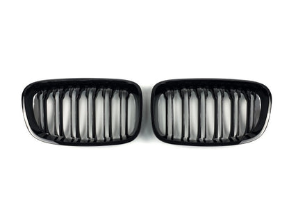 Kidney Grilles M-Look (2011-2014, Gloss Black) for BMW 1 Series F20/F21 2011-2019 - image 2