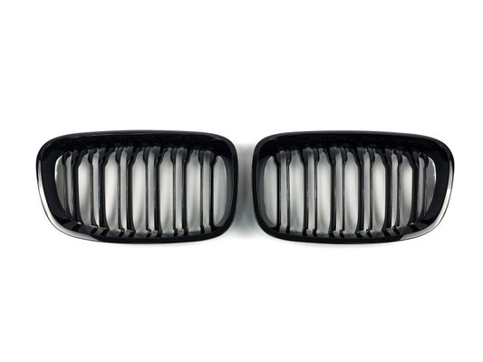 Kidney Grilles M-Look (2011-2014, Gloss Black) for BMW 1 Series F20/F21 2011-2019 - image 2
