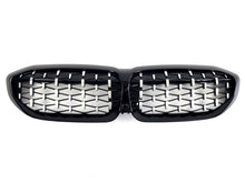 Diamond Silver Kidney Grilles (2018-2022, black trim) for BMW 3 Series G20/G21 2018- - image 2