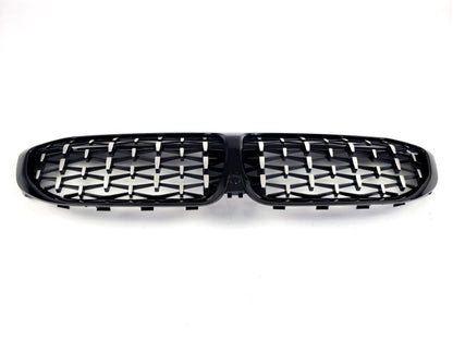 Diamond Silver Kidney Grilles (2018-2022, black trim) for BMW 3 Series G20/G21 2018- - image 4