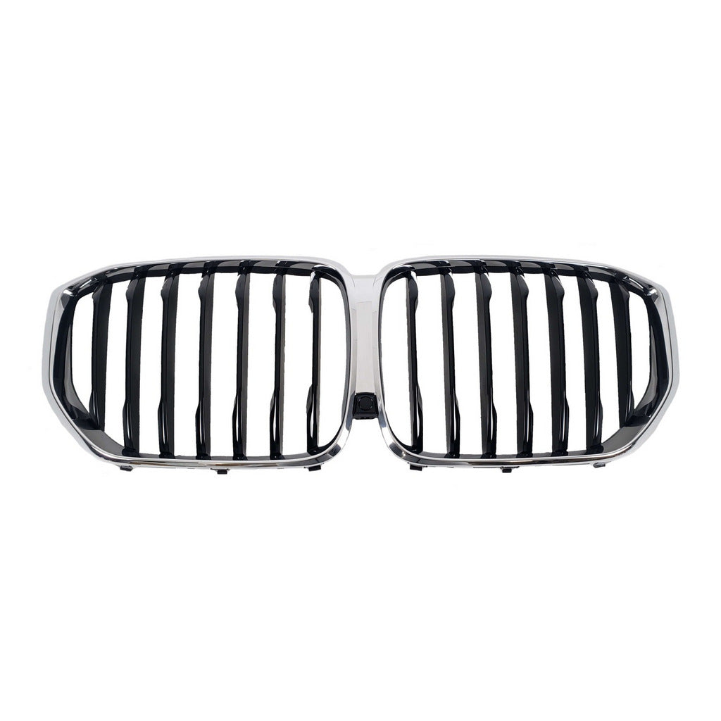 Kidney Grilles 1 Bar (2019-2022, Gloss Black with Chrome Trim) for BMW X5 G05 2019–2026 - image 2