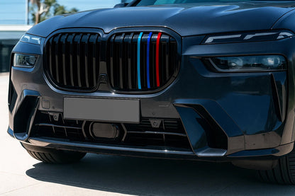 Kidney Grille 1 Bar (2023+, Matte Black) for BMW X7 G07 2019- - image 1