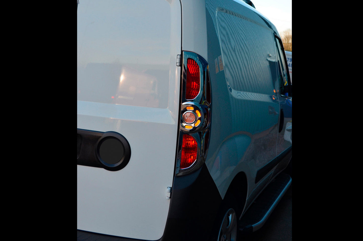 Chrome Tail Light Covers (2010-2015, 2 pcs, plastic) for Fiat Doblo II 2010-2022 - image 2