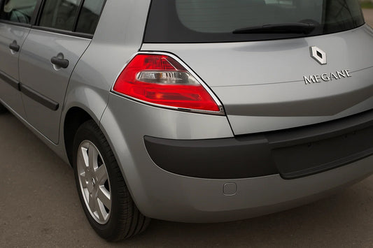 Chrome Tail Light Covers (HB, 2 pcs, plastic) for Renault Megane II 2004-2009 - image 1