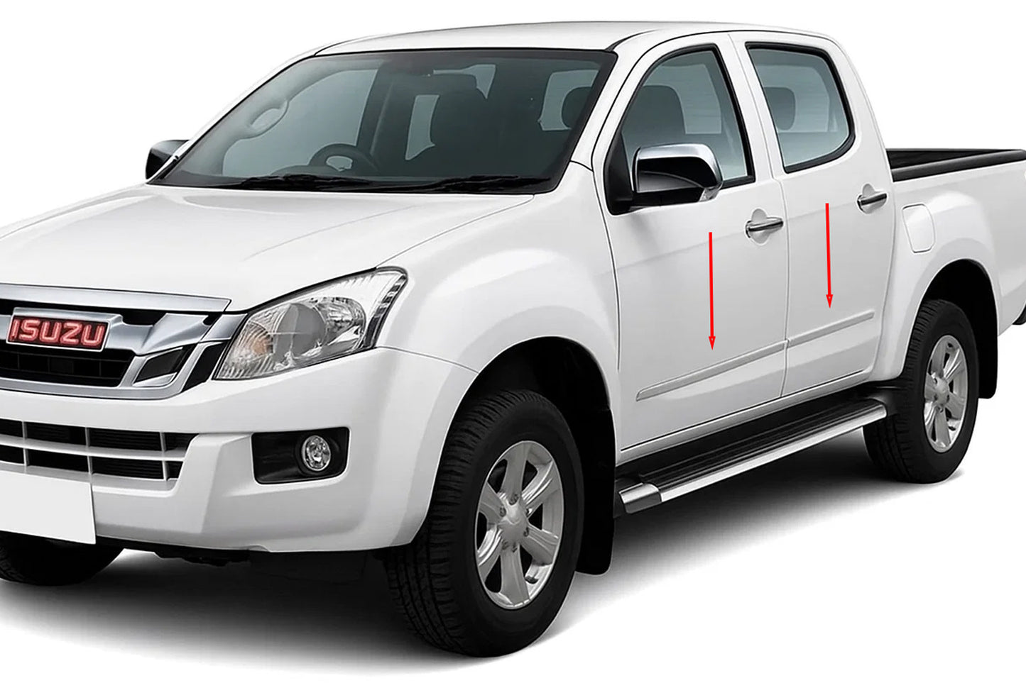 Door Mouldings OmsaLine Stainless Steel for Isuzu D-Max 2011-2019 - image 1