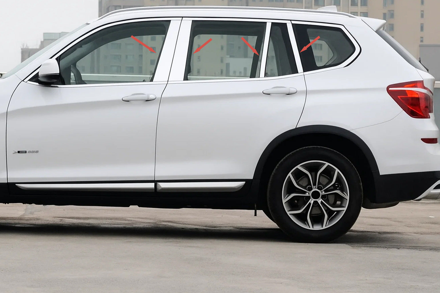 Stainless Steel Door Pillar Covers for BMW X3 F-25 2011-2018 - image 1