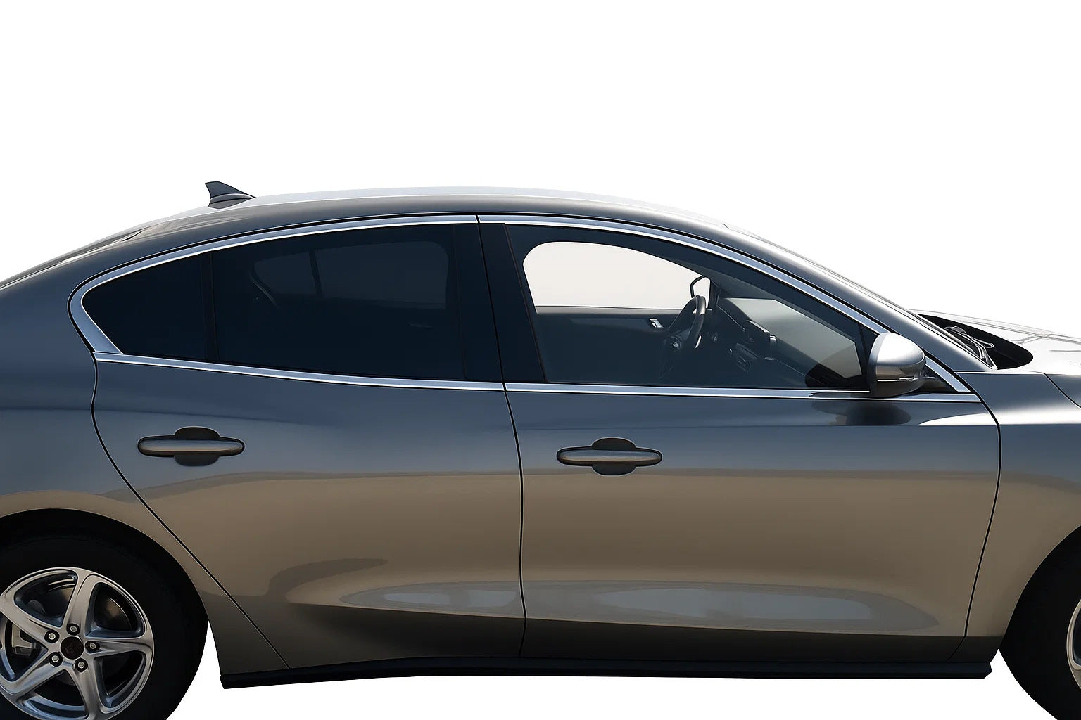 Upper window trim OmsaLine HB, SD (4 pcs, stainless steel) for Ford Focus IV 2018- - image 1