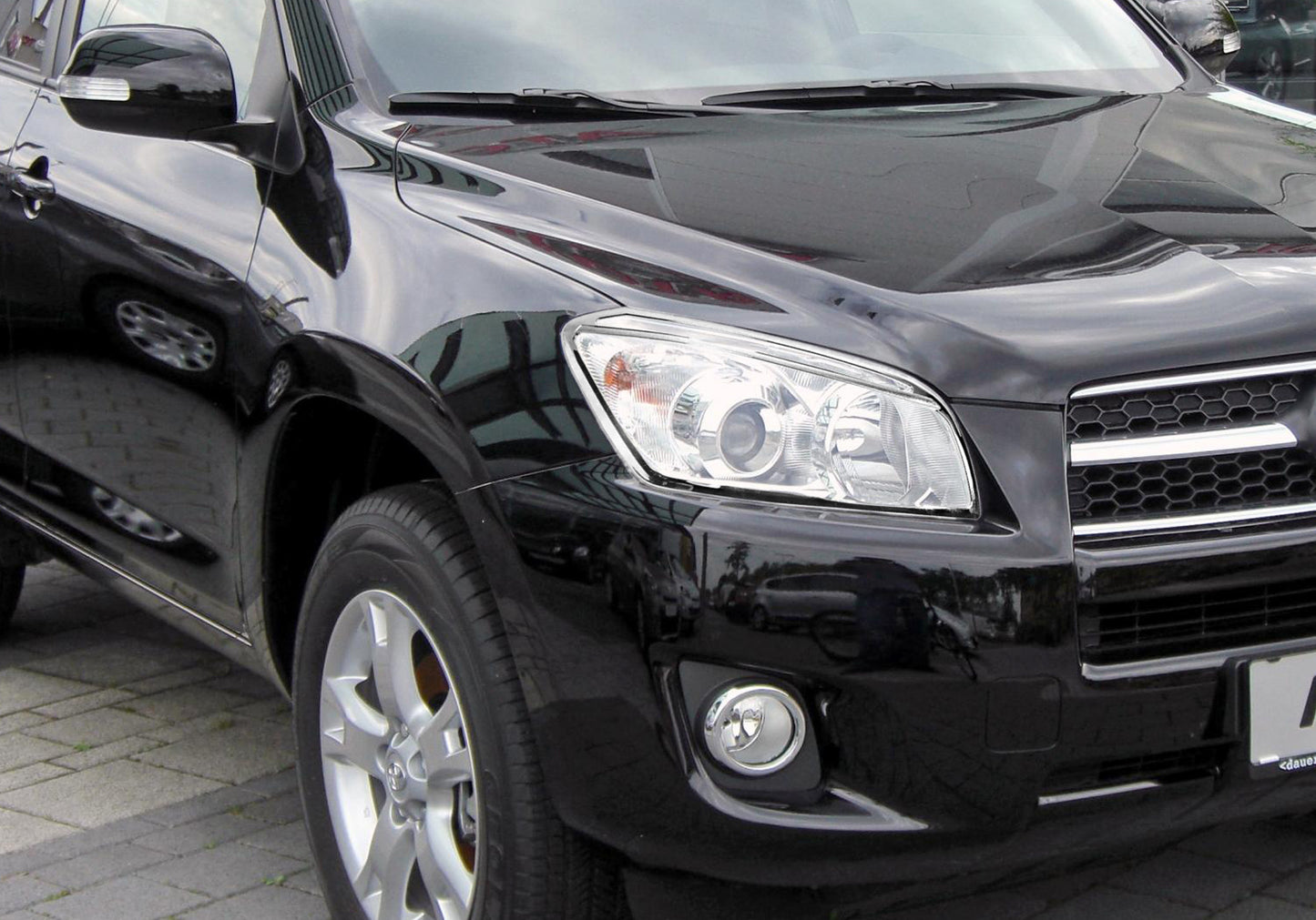 Headlight Covers 2009-2010 (2 pcs, plastic) for Toyota Rav 4 2006-2013 - image 1