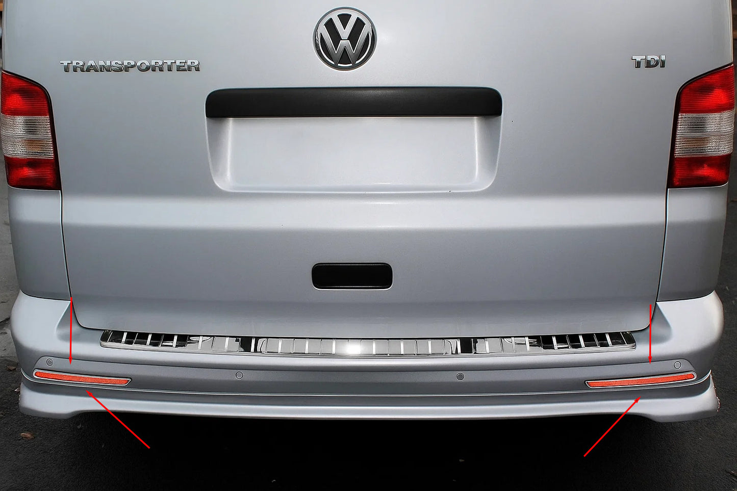 Rear reflector covers (2 pcs, stainless steel) for Volkswagen T6 2015-2024 - image 1