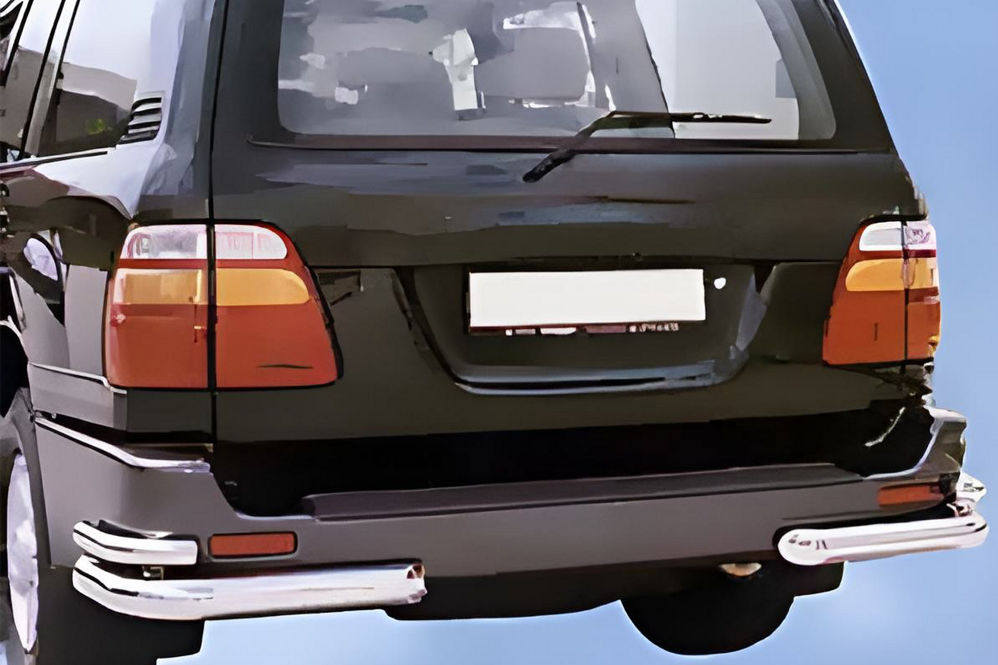 Rear Corner Bars AK003-Double (2 pcs, stainless steel) for Toyota Land Cruiser 100 1998-2007 - image 4