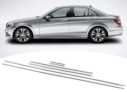 Chrome Window Trim Covers (6 pcs, Stainless Steel) for Mercedes C-class W204 2007-2015 - image 2