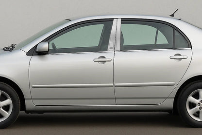 Chrome Pillar Covers (4 pcs, Stainless Steel) for Toyota Corolla 2002-2007 - image 1