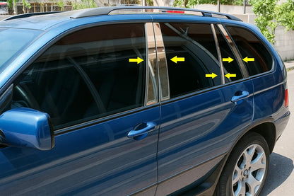 Stainless Steel Door Pillar Trim (8 pcs) for BMW X5 E53 1999-2006 - image 1