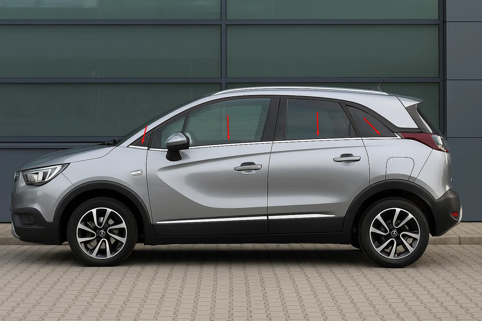 Lower window trims stainless steel (8 pcs) for Opel Crossland X 2017-2024 - image 1