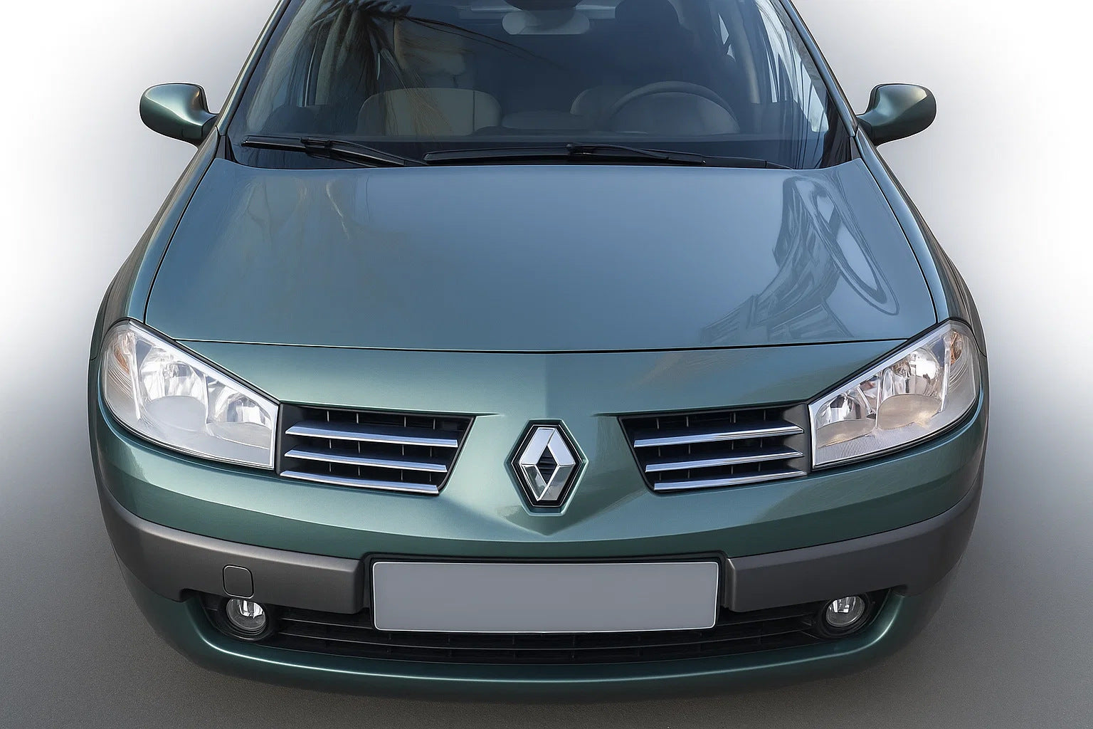 Chrome Grille Covers (Model 2004-2006, 6 pcs, Stainless Steel) for Renault Megane II 2004-2009 - image 1