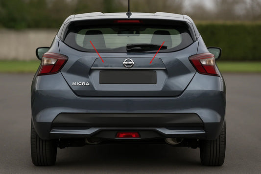 Chrome trim above license plate OmsaLine (stainless steel) for Nissan Micra K14 2016- - image 1
