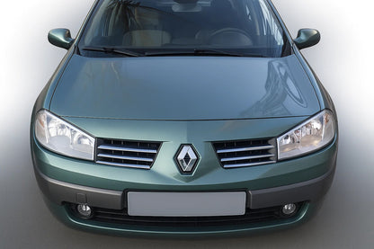 Chrome Grille Covers (Model 2004-2006, 6 pcs, Stainless Steel) for Renault Megane II 2004-2009 - image 1