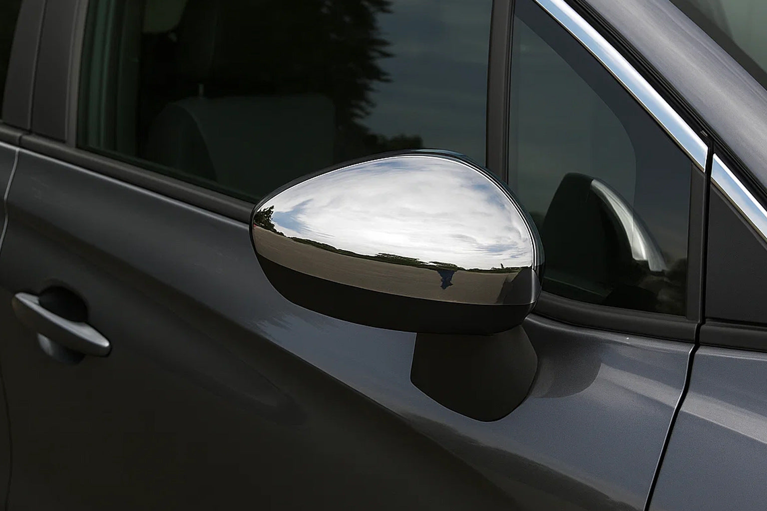 Mirror Covers (2 pcs, Stainless Steel) for Citroen C-4 Picasso 2013-2022 - image 1