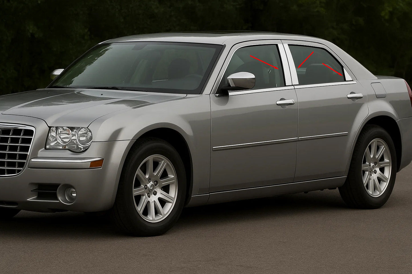 Stainless Steel Door Pillar Covers (6 pcs) for Chrysler C300 2004-2011 - image 1