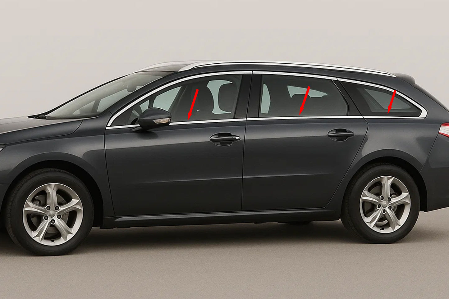 Lower window trim (SW, stainless steel) for Peugeot 508 2010-2018 - image 1