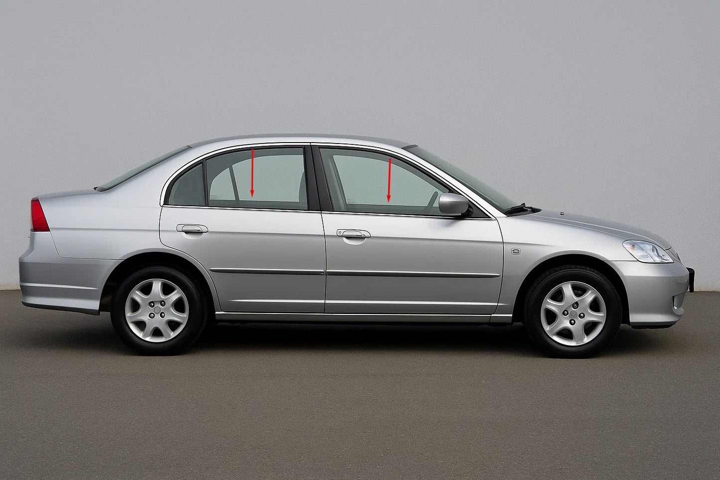 Exterior window trim stainless steel (4 pcs) for Honda Civic Sedan VII 2001-2006 - image 1