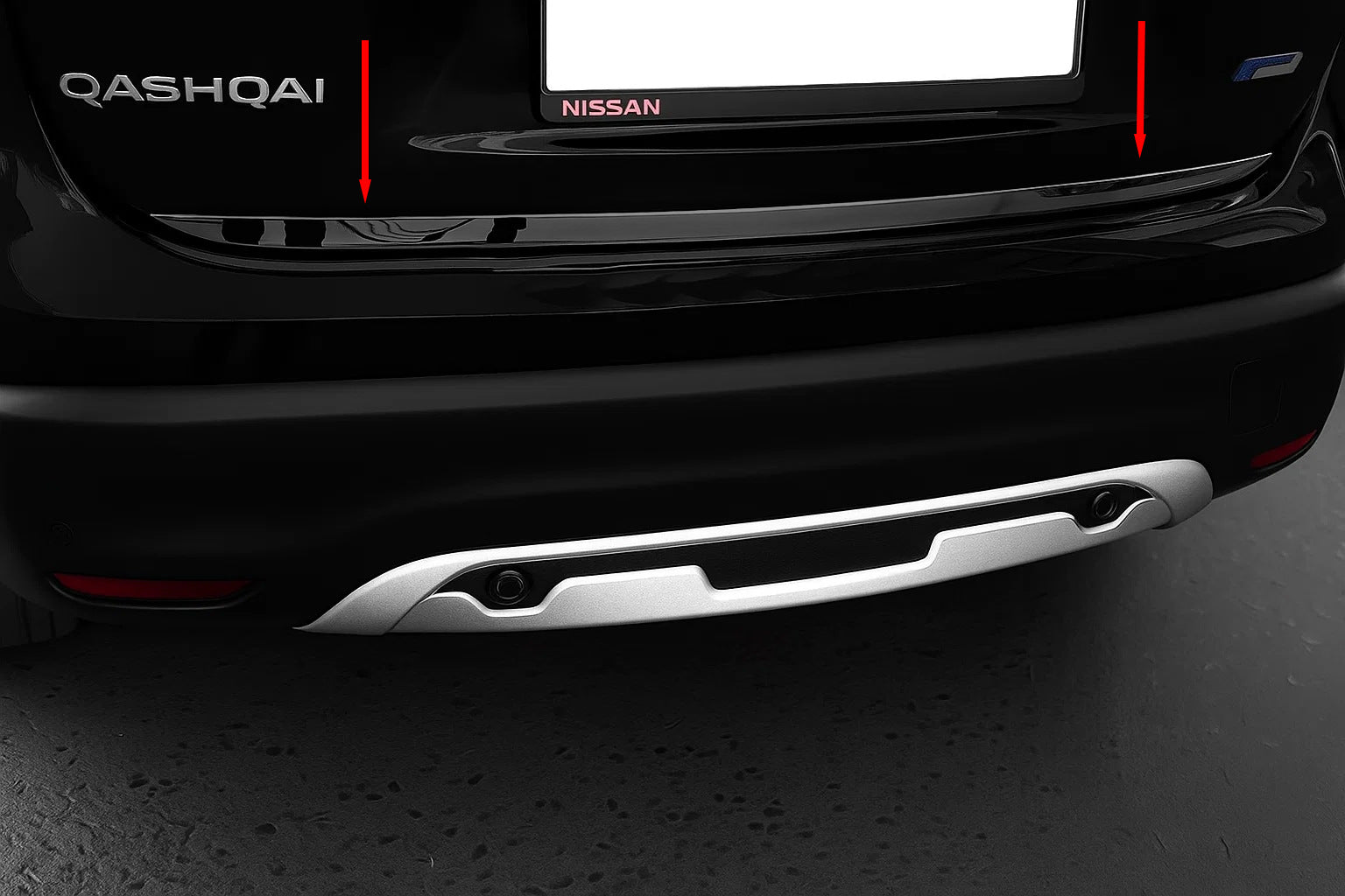 Trunk Trim Black Chrome (Stainless Steel) for Nissan Qashqai 2014-2021 - image 1
