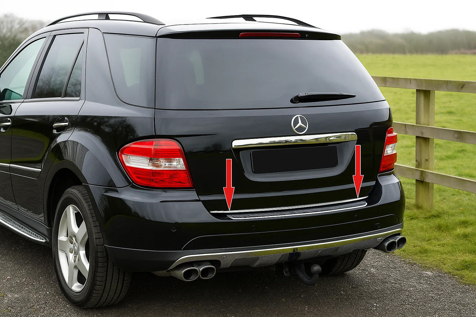 Trunk trim stainless steel for Mercedes ML W164 2005-2011 - image 1