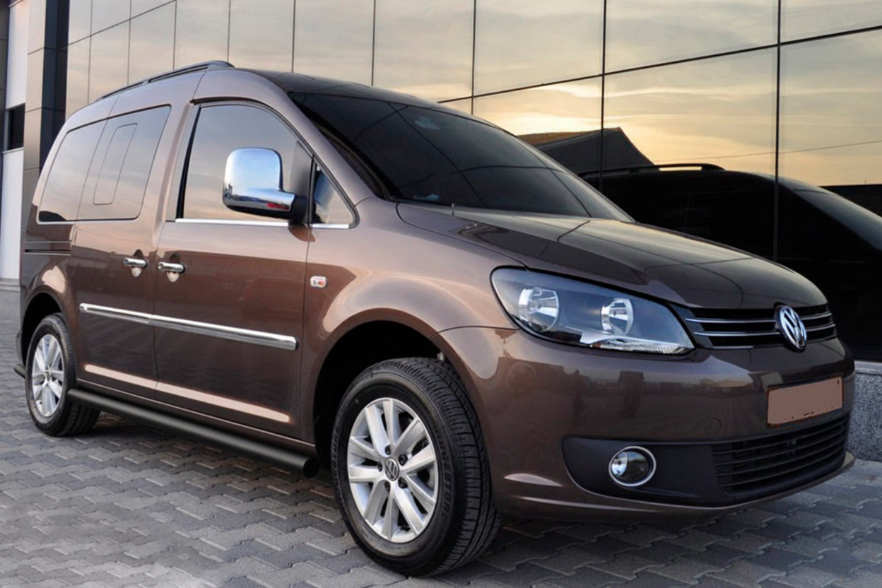 Side Bars BB001 Black (2 pcs, Stainless Steel) for Volkswagen Caddy 2010-2015 - image 1