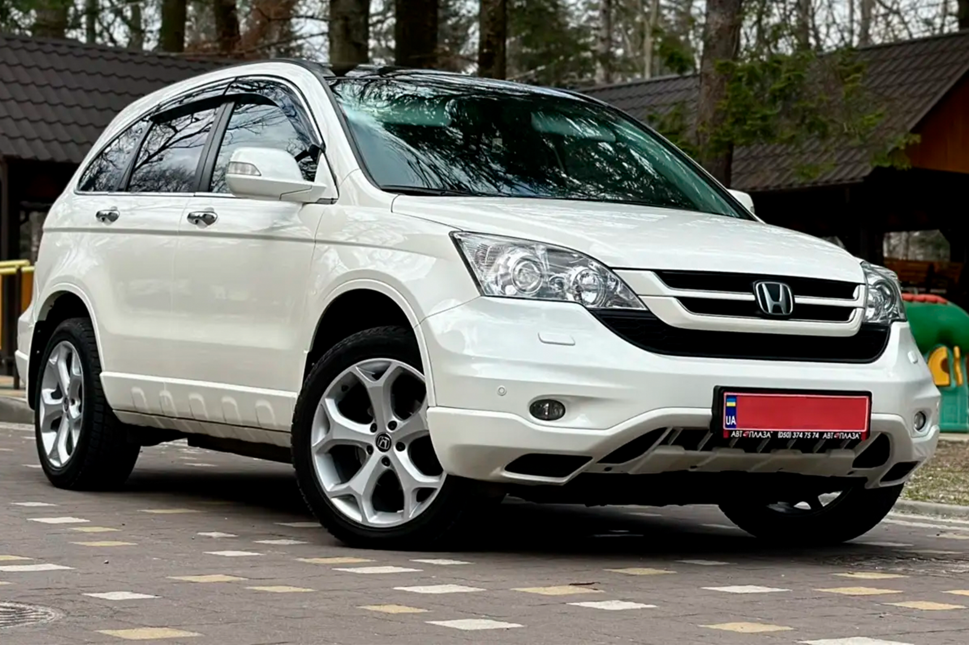 Window deflectors with chrome trim (4 pcs, HIC) for Honda CRV 2007-2011 - image 2